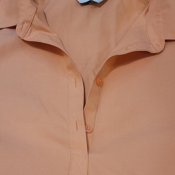 Orvis Medium Peachy orange button up collar sportswear polo shirt #preppy - Picture 3 of 6